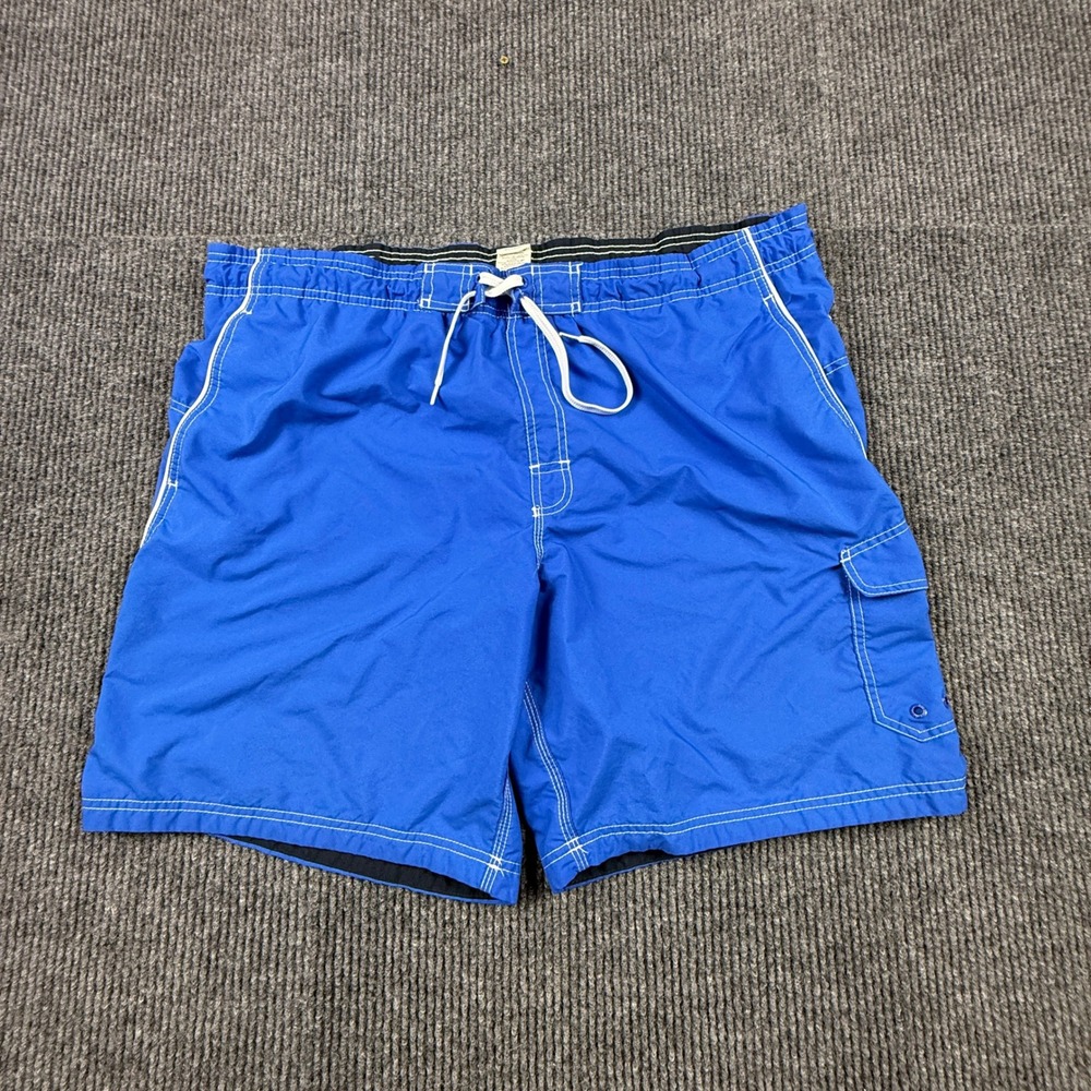 Speedo Mens Size XL Swim Trunks Blue Cargo Pocket Mesh Lined Board Shorts